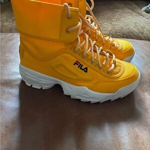 Fila Disruptor Ballistic platform sneakers boots in  citrus yellow W10